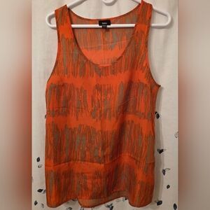 Trendy Orange and Gray Tank Top